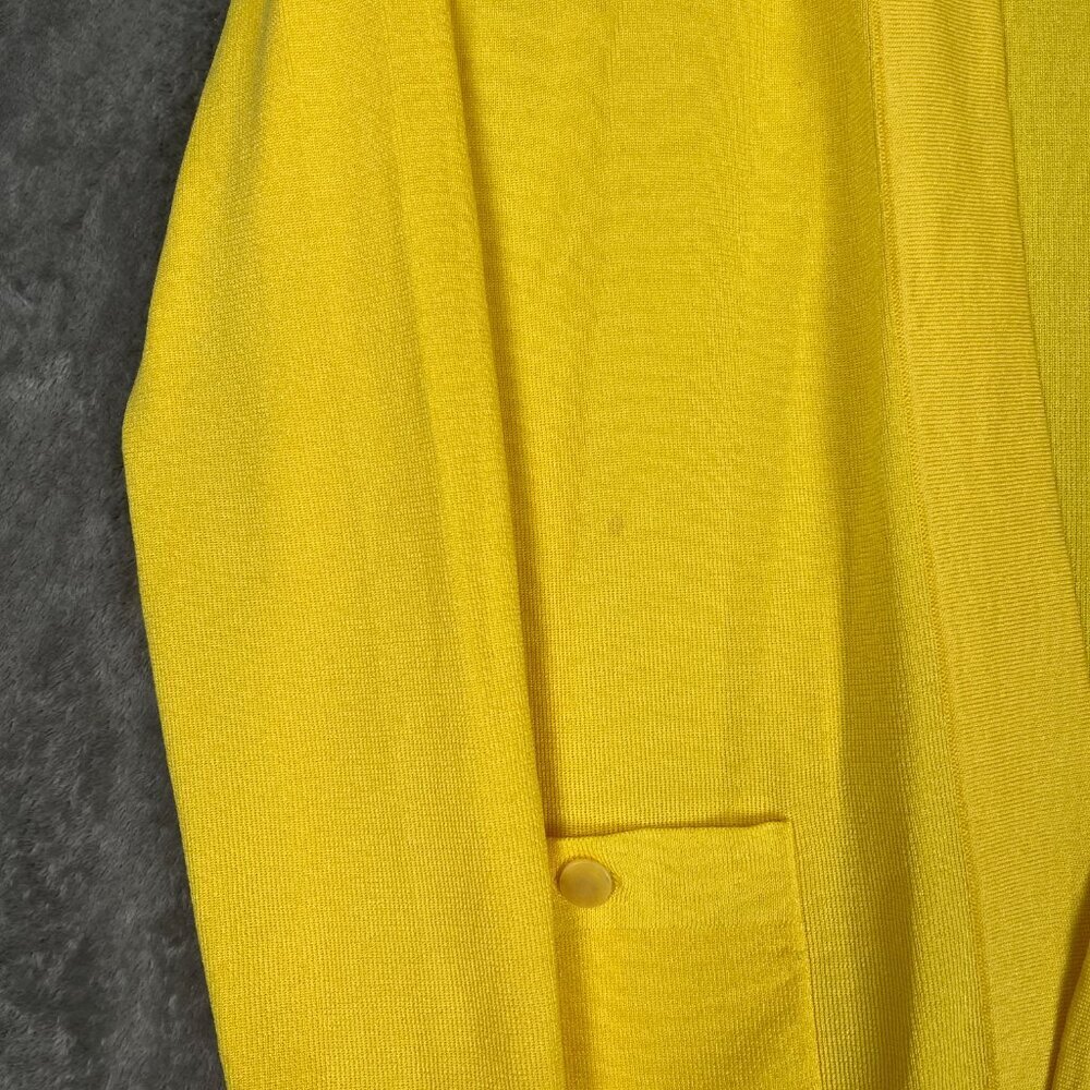 Anne Klein Malibu Open Cardigan Women’s S Yellow Knit Lightweight Preppy Casual - Picture 8 of 9